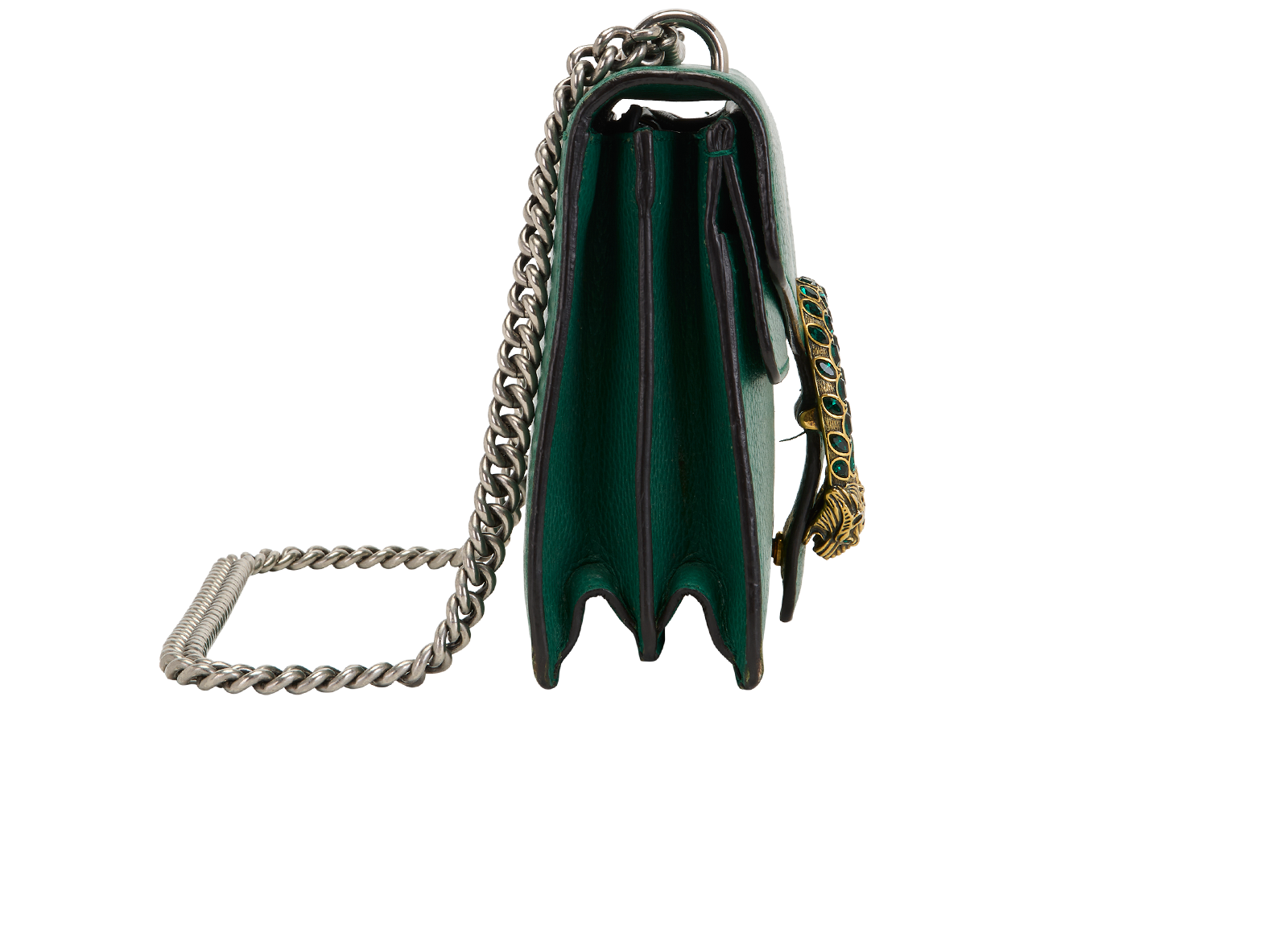 Medium Dionysus, &pound;695, Handbags, Green, Leather, Side view